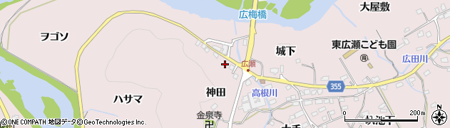 愛知県豊田市東広瀬町（神田）周辺の地図