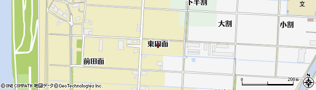 愛知県愛西市立田町東田面周辺の地図