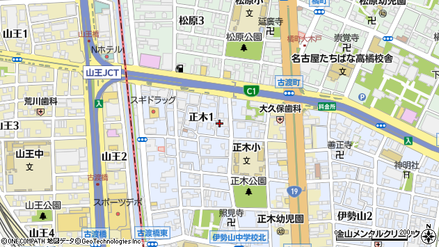 〒460-0024 愛知県名古屋市中区正木の地図