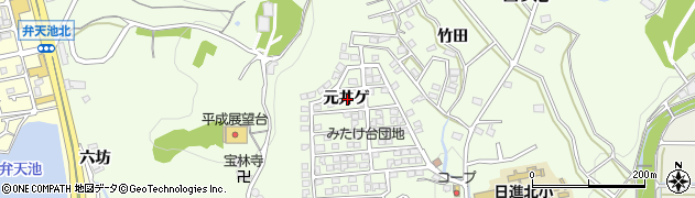 愛知県日進市岩崎町元井ゲ周辺の地図