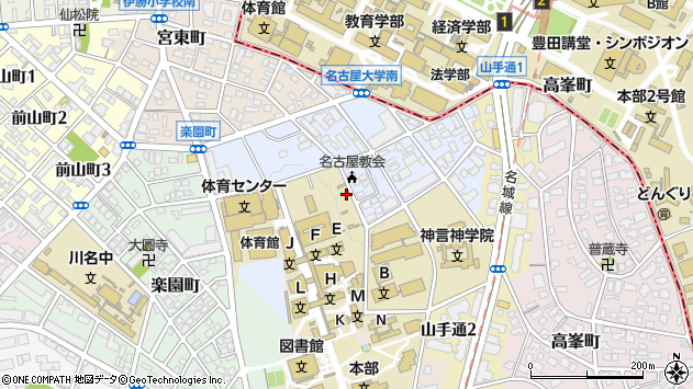 〒466-0823 愛知県名古屋市昭和区八雲町の地図