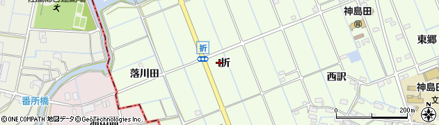 愛知県津島市中一色町折周辺の地図