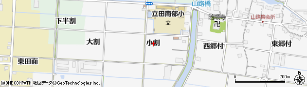 愛知県愛西市山路町小割周辺の地図