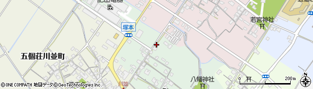 滋賀県東近江市五個荘塚本町208周辺の地図