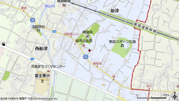 〒417-0813 静岡県富士市船津の地図