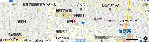 愛知県名古屋市昭和区緑町1丁目周辺の地図