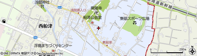 静岡県富士市船津周辺の地図