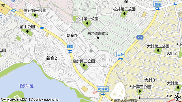 〒465-0063 愛知県名古屋市名東区新宿の地図