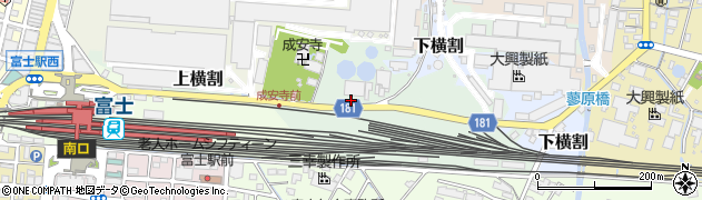静岡県富士市上横割周辺の地図