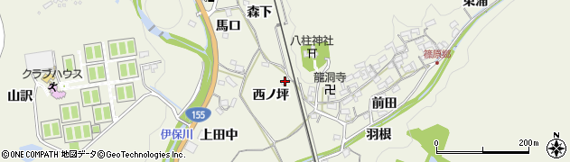 愛知県豊田市篠原町（西ノ坪）周辺の地図