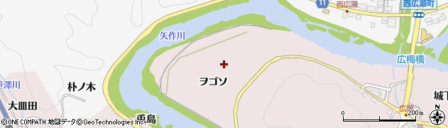愛知県豊田市東広瀬町ヲゴソ周辺の地図