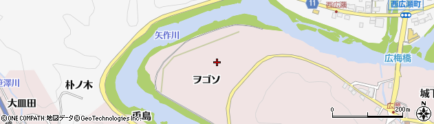 愛知県豊田市東広瀬町（ヲゴソ）周辺の地図