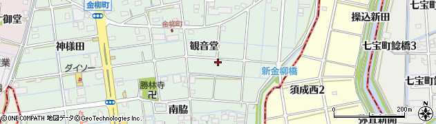 愛知県津島市金柳町（観音堂）周辺の地図