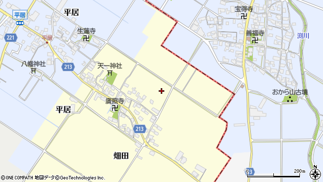 〒529-1323 滋賀県愛知郡愛荘町畑田の地図