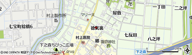 愛知県あま市七宝町下之森（徳実裏）周辺の地図