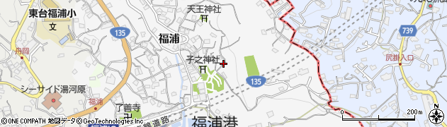 神奈川県湯河原町（足柄下郡）福浦周辺の地図