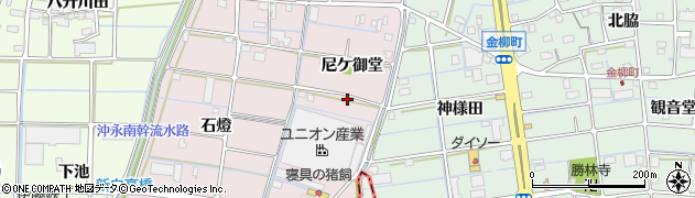 愛知県津島市高台寺町（尼ケ御堂）周辺の地図