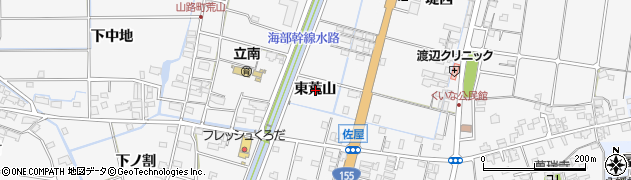 愛知県愛西市山路町東荒山周辺の地図