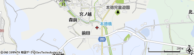 愛知県豊田市本徳町（前田）周辺の地図