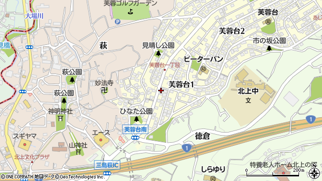〒411-0046 静岡県三島市芙蓉台の地図