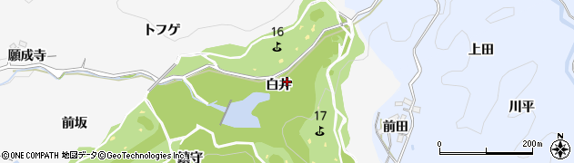 愛知県豊田市小峯町白井周辺の地図