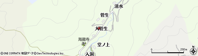 愛知県豊田市菅生町大菅生周辺の地図