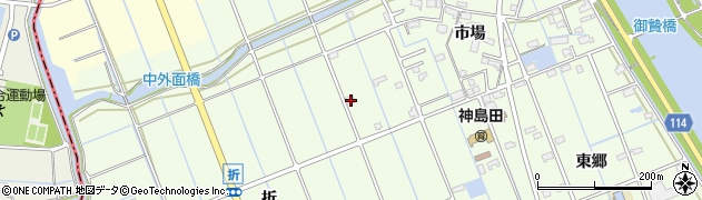 愛知県津島市中一色町市場25周辺の地図