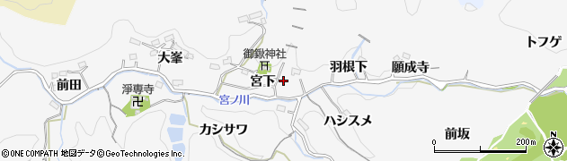 愛知県豊田市小峯町（宮下）周辺の地図