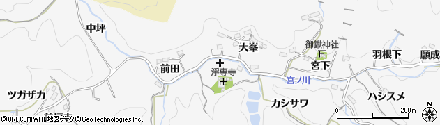 愛知県豊田市小峯町川田周辺の地図