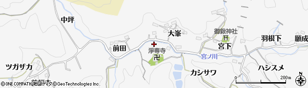 愛知県豊田市小峯町（川田）周辺の地図