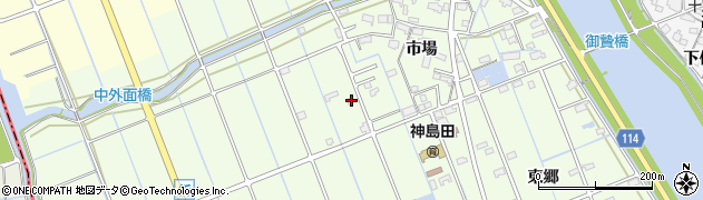 愛知県津島市中一色町市場47周辺の地図