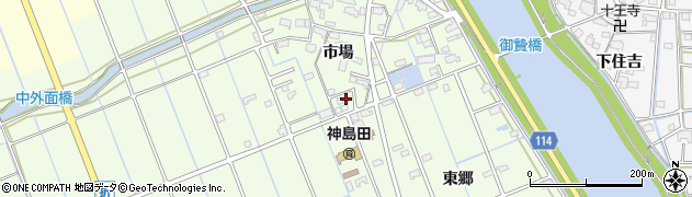 愛知県津島市中一色町市場136周辺の地図