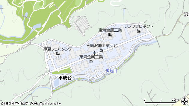 〒411-0042 静岡県三島市平成台の地図
