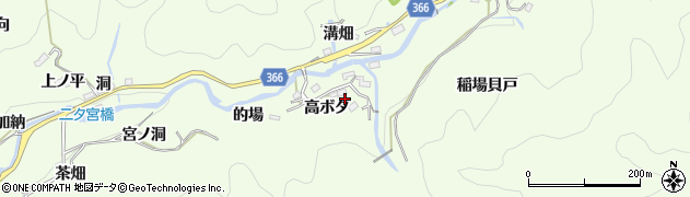 愛知県豊田市二タ宮町高ボタ周辺の地図