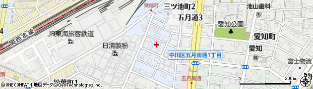 愛知県名古屋市中川区乗越町周辺の地図