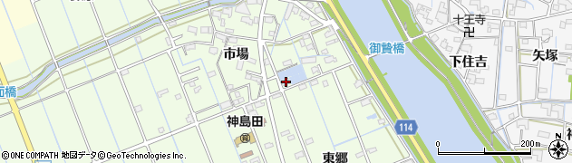 愛知県津島市中一色町市場163周辺の地図