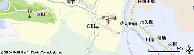 愛知県豊田市栃ノ沢町石田周辺の地図