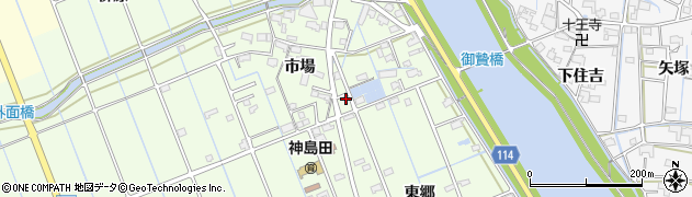 愛知県津島市中一色町市場145周辺の地図