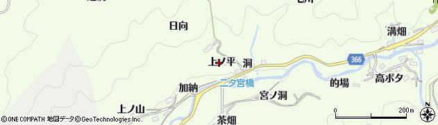 愛知県豊田市二タ宮町（上ノ平）周辺の地図