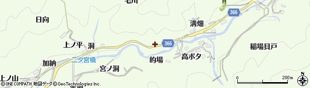 愛知県豊田市二タ宮町（毛川）周辺の地図
