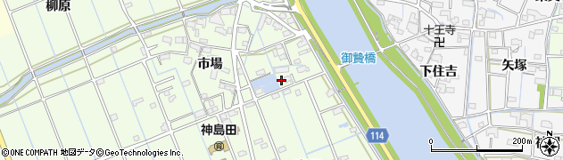 愛知県津島市中一色町市場165周辺の地図