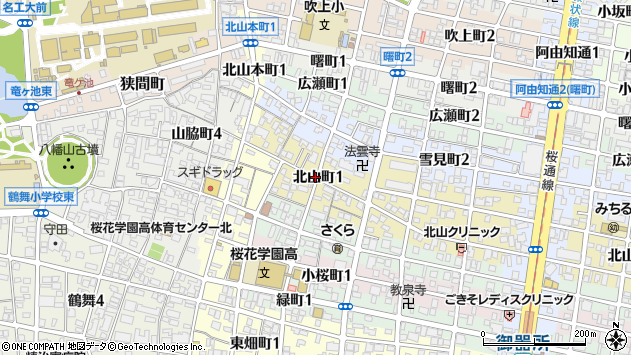 〒466-0006 愛知県名古屋市昭和区北山町の地図