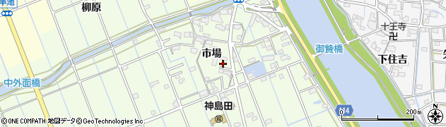 愛知県津島市中一色町市場123周辺の地図