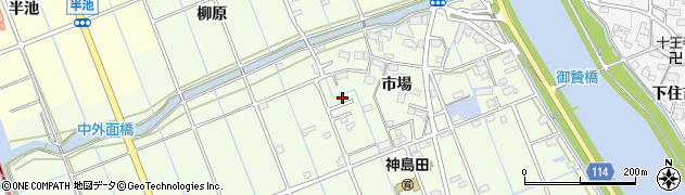 愛知県津島市中一色町市場71周辺の地図