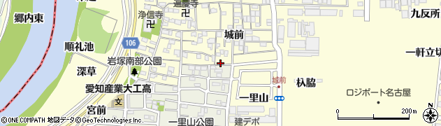 愛知県名古屋市中村区岩塚町城前58周辺の地図