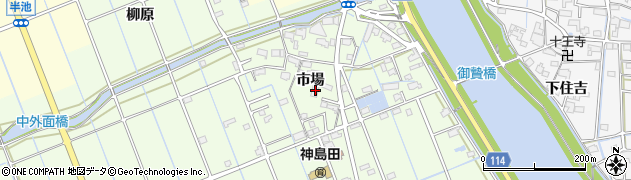 愛知県津島市中一色町市場125周辺の地図