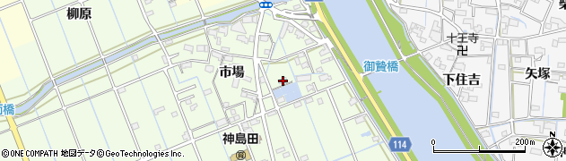 愛知県津島市中一色町市場161周辺の地図