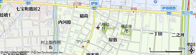 愛知県あま市七宝町下之森（屋敷代）周辺の地図