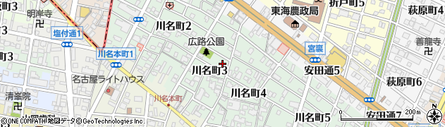 愛知県名古屋市昭和区川名町周辺の地図