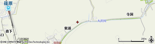 愛知県豊田市篠原町（東浦）周辺の地図
